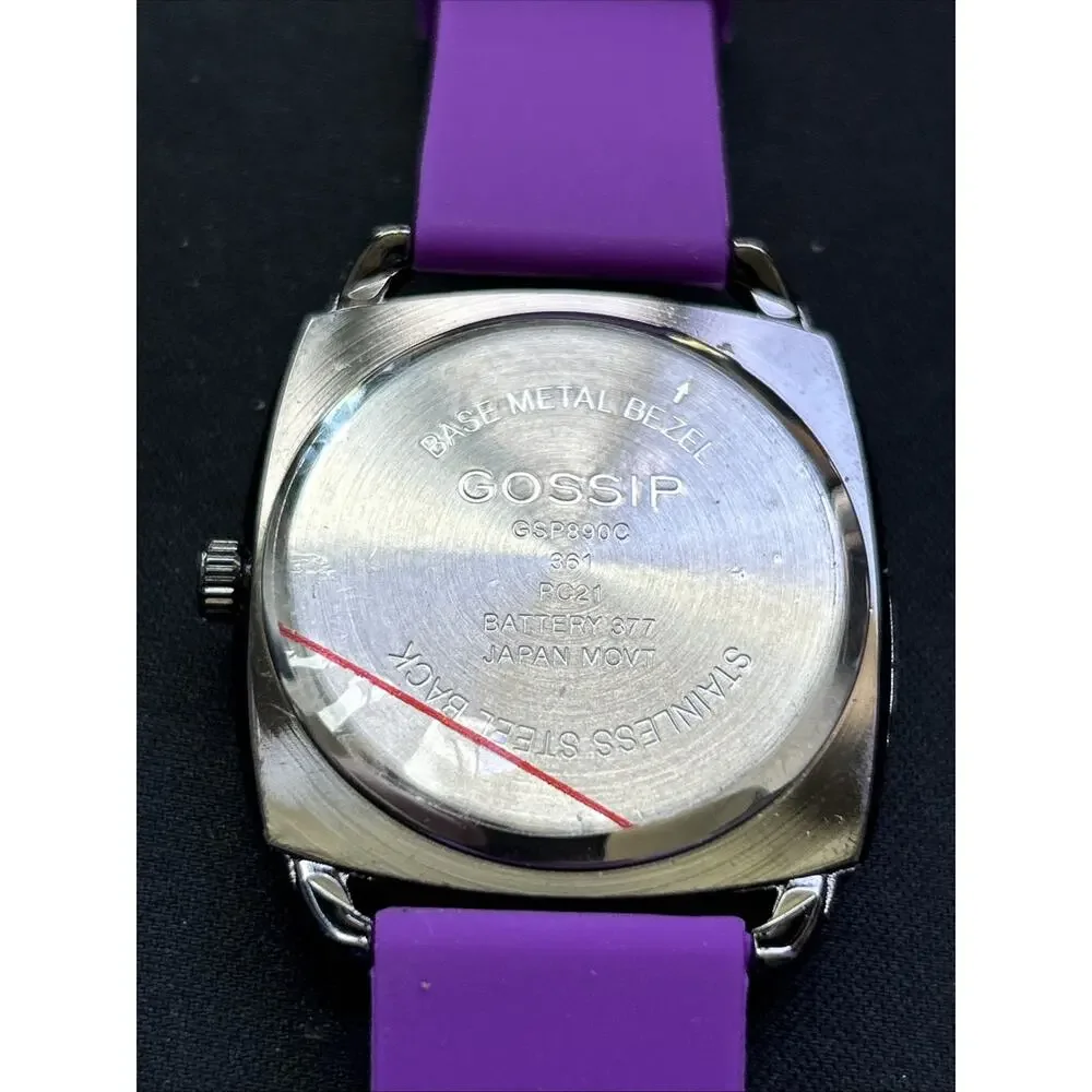 Gossip Black Case Purple Band Women’s Quartz Watch